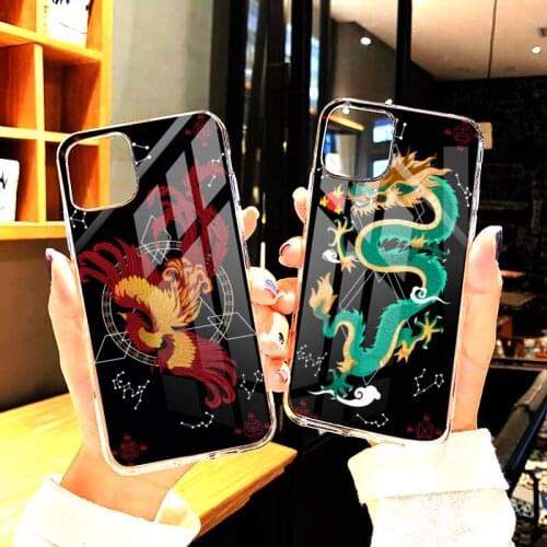 Fashion Dragon Animal Pattern Phone Case Transparent For iphone12 11 Pro Max X XR XS MAX 7 8 6 6s plus 5s se 2020 Cover