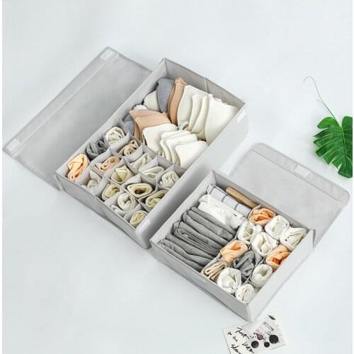 Washable Underwear Storage Box Foldable 1 13 16 Grids Bras Socks Drawer Organizer Multi-function Home Storage Organizer