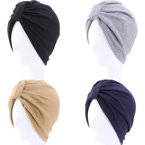 Muslim Women Pleated Turban Headwear Cap Summer Autumn Headwear Casual Streetwear Female Arab Islamic Indian Hats Chemo Bonnet