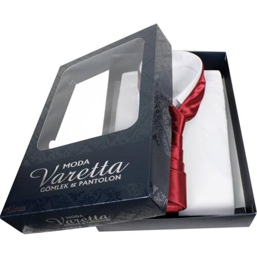 Mens shirt white Shirt red tie shirts for men fathers day gifts long sleeve shirts men casual man shirts gift for mens Varetta