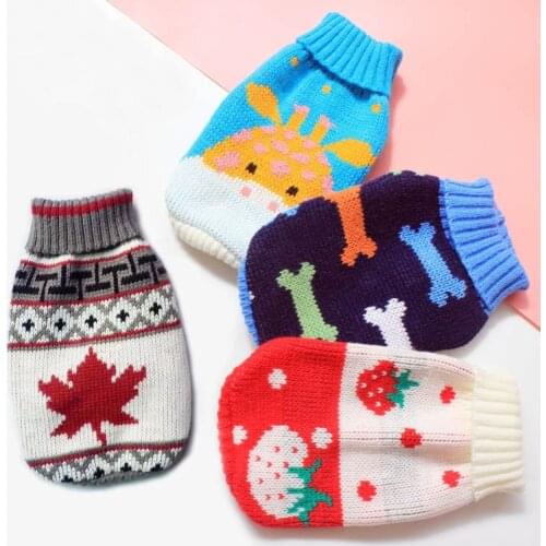 New Design Colorful Printed Warm Winter Dog Pet Clothes Small Medium Dog Clothing Puppy Chihuahua Christmas Sweater 10E