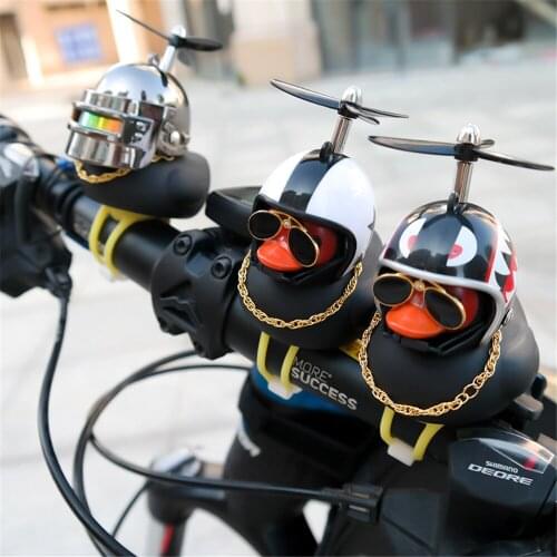 Net red little yellow duck car electric car motorcycle ornaments decoration cute little black duck duck with helmet sunglasses