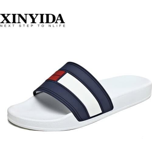 High-Elastic Mens Summer Slippers Breathable Flat Sandals Flip Flops Lightweight Indoor Slides For Men High Quality Size 39-44