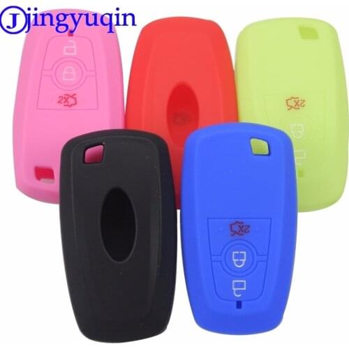 Jingyuqin 10ps 1 Btns Silicone Remote Car Key Case Cover For Ford Mondeo 2017