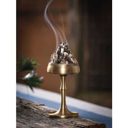 Nordic Brass Incense Burner Metal Church Modern Living Room Vaper Freshener Diffuser Fragrance Incensario Home Decor BY50XX