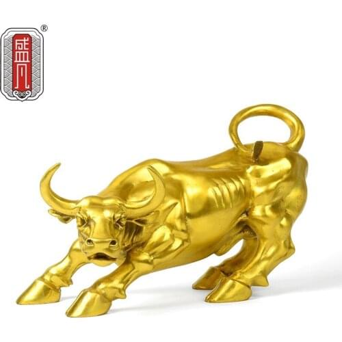 19CM * 8CM*13CM SHENG FAN LUCKY BULL BUSINESS GIFTS WALL STREET OFFICE DECORATION DECORATION CATTLE BULL