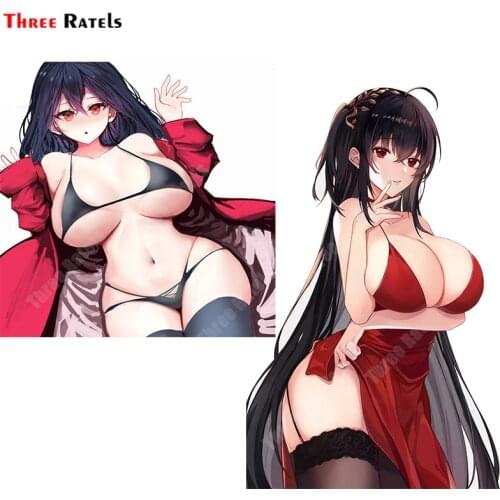 Three Ratels A400 Taihou And Taihou Azur Lane Sticker For Side Mirror Cartoon Anime Game Vinyl Materal Decal Auto Accessoriy