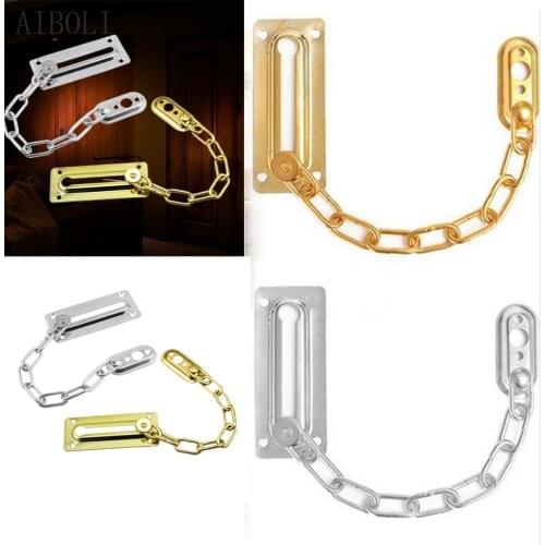 Stainless Steel Door Safety Lock Guard Chain Security Bolt Locks Cabinet Latch DIY Home Hotel Office Security Tools Gold Silver