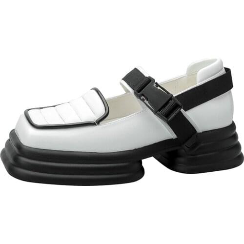 YSHUNIJ Mary Jane shoes women 2021 new Japanese department college wind thick bottoms square head British wind small shoes