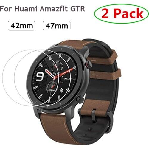 2pcs accessories For Xiaomi Huami Amazfit GTR smartwatch Tempered Glass Screen Protector For GTR 47mm 42mm Protective Film Guard