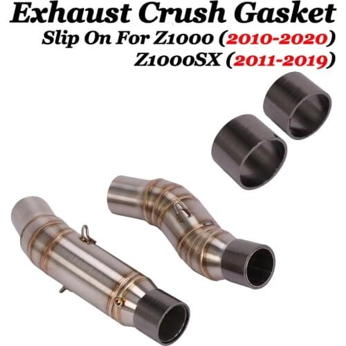 2pcs Motorcycle Exhaust Pipe Escape Crush Gasket For Kawasaki Z1000 Z1000SX 2010 - 2020 Modified Middle Tube Link Pipe Gasket