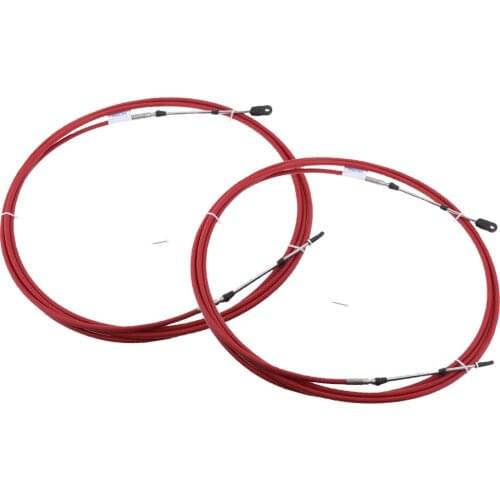 2 x Throttle Shift Cable, Remote Control, Replaces Marine Boats Motor Parts for Yamaha Boat Motor Steering System, Red, 8 Feet