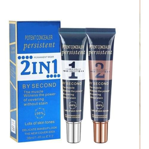 2 in 1 Facial Care BB Cream Brighten Adjustable liquid Foundation Long Lasting Waterproof Whitening Concealer to Spot Blotch