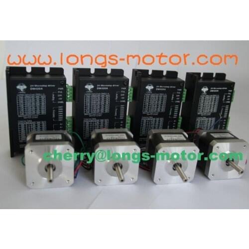 4Axis Nema17 stepper motor with 48oz-in & 1.7A,12-36VDC,128Micro stepper motor driver controller DB25 CNC Mill Laser Engraving
