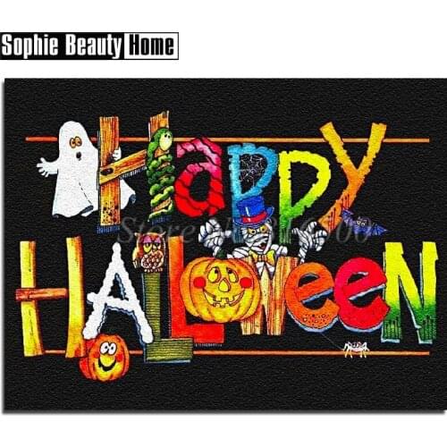 Diamond Mosaic Diamond Embroidery Cross Stitch Happy Halloween 5D Cartoon Diamond Painting Full Rhinestones Wedding Gift 189028