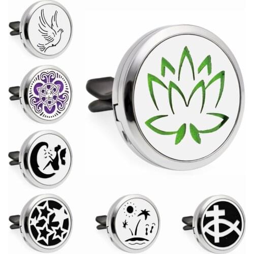 Car Diffuse vent clip 30mm Essential Oil Car Diffuser Locket Vent Clip Car air freshener 10pcs free oil pads