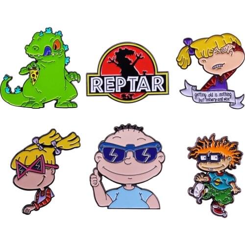 BG769 Dinosaur Cute Cartoon Animal Hard Enamel Pin Lapel Pins Badge Brooch Collar Pins Fashion Jewelry Gift For Kids