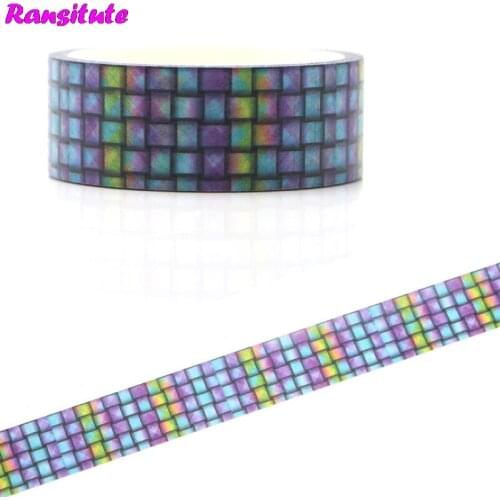 Ransitute R457 Weaving Style Color Washi Paper Tape Handmade DIY Decorative Paper Tape Color Tape Book Hand Account Sticker