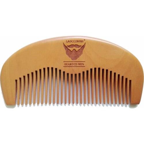 Wood Pocket Beard Comb Wholesale Small Peach Wood Hair Brush Comb Make Up Tool For Men