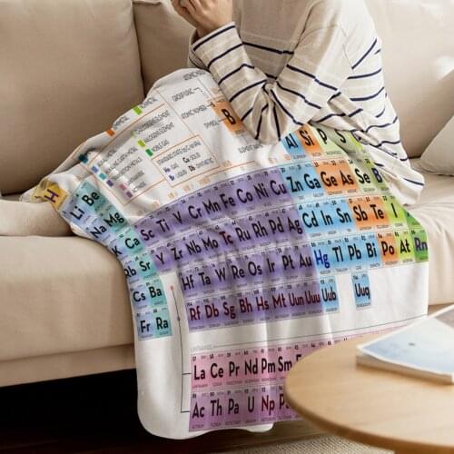 Chemistry Throw Blanket Periodic Table Of Elements soft Warm Microfiber Blanket Flannel Blanket Student Accessories