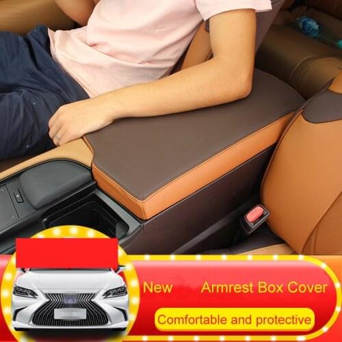QHCP For Lexus ES200 260 300H 2018-2020 Leather Waterproof Car Armrest Box Mats Dust-Proof Cushion Cover Armrest Protector