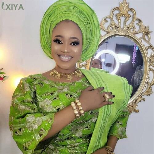 Embroidery African Sequin Lace Fabric for Evening Dress Lace Material Latest Nigerian Sequence Lace Fabric 5 Yards APW4278B