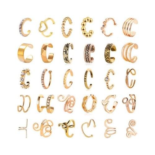 Best selling retro simple men and women earless ear clips European and American personality U-shaped geometric earrings