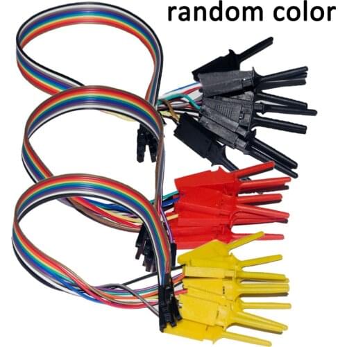 Mayitr 10pcs/set High Efficiency Logic Analyzer Cable Gripper Probe Test Hook Clip Clamp Kit Random Color