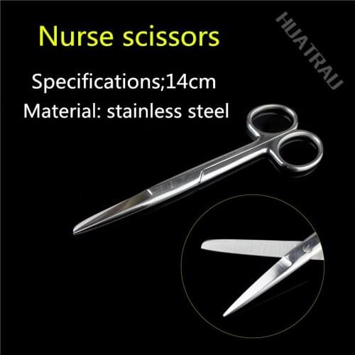 Stainless steel medical tissue surgical scissors Nurse scissors Outdoor scissors straight pointed garden head nursing accessorie