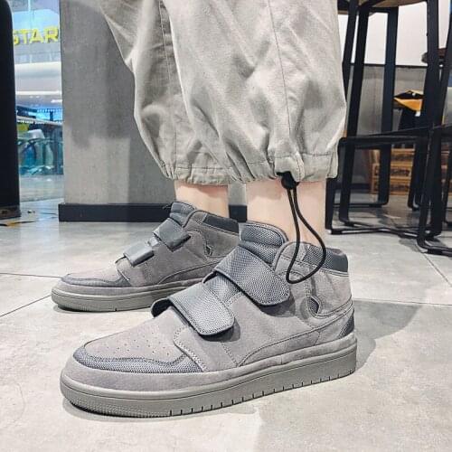 Mens Vulcanized Shoes Slip-on High Top Sneakers Lace-up Casual Shoes Men Canvas Shoes For Men Sneakers Leather Tenis N8-52