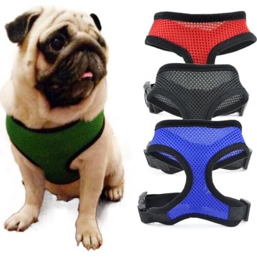 Nylon Mesh Dog Harnesses ,S-XL Adjustable Comfortable Puppy Cat Strap Vest Harness Collars Pet Accessories