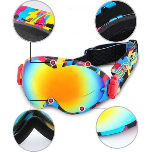 Outdoor Ski Goggles Ski Snowboard Goggles Men Women Anti-Fog UV Protection Spherical Lens Frameless Snow Sports Cycling Goggles