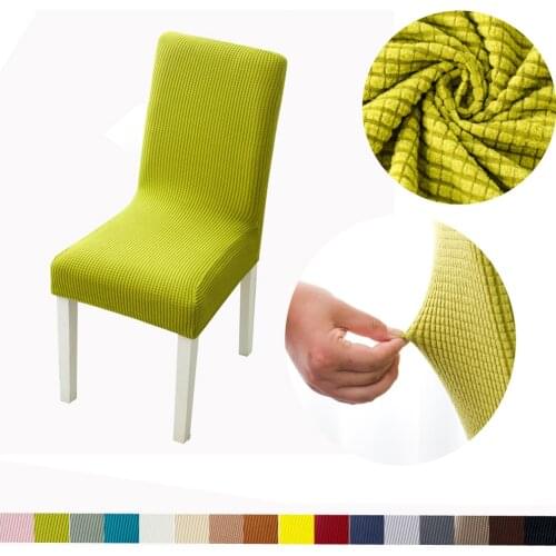 1/2/4/6Pcs Solid Jacquard/plain Chair Cover Spandex Slipcover Protector Case Stretch Dining Room Wedding Party Chair Seat Decor