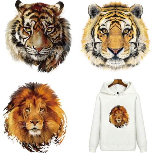 Leopard Tiger Iron On Patches For DIY Heat Transfer Clothes T-Shirt Thermal Stickers Animal Iron On Diy Accessory