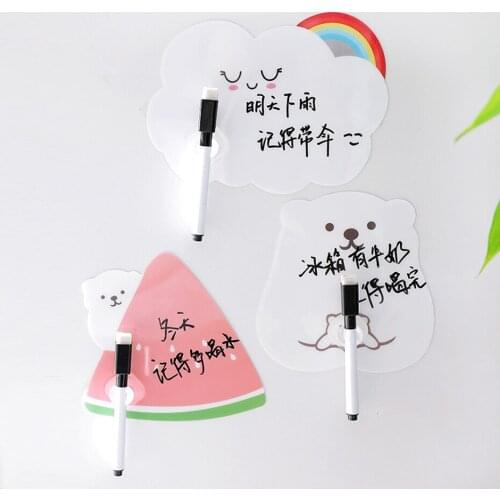 Rewritable Message Board with Pen Fridge Magnet White Board Marker Remind Memo Pad wall decoration refrigerator Magnetic Sticker