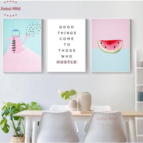 900D Posters And Prints Wall Art Canvas Painting Wall Pictures For Living Room Cartoon Watermelon Decoration Pictures NOR081