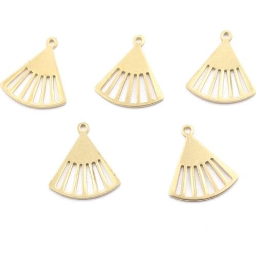 50pcs Charms Open Fans Sector Shape Pendant Raw Brass Jewelry Fashion Women Earring Necklace Bracelet Jewelry Making Findings