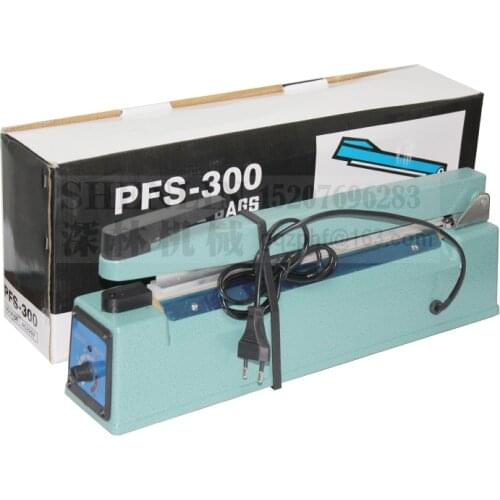 SHENLIN Manual impulse sealer plastic bag sealing machine handheld aluminum foil package sealer SF300 110V/220V 300MM*3MM metal