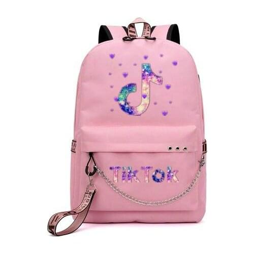 Tik Tok Backpack Usb Charge School Bag Teenage Large Capacity Waterproof Student Rucksack Casual Travel Laptop Bag Mochila
