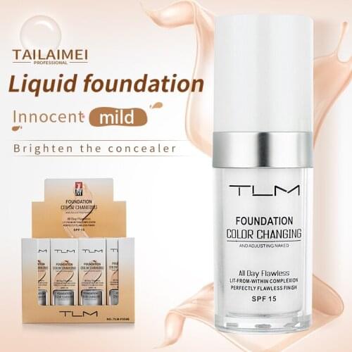 TLM Foundation Makeup Color Changing Foundation High Coverage Liquid Foundation Concealer Matte Foundation Base maquiagem TSLM1