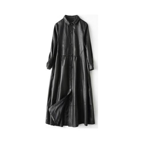 Top brand Fashion 2020 New Genuine Sheep Leather Trench H22 high quality