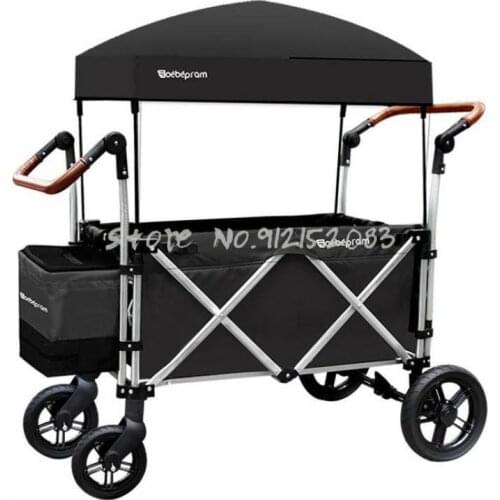 Outdoor Camping Car American Twin Push-pull Folding Portable Camping Trailer Pull Shopping Home