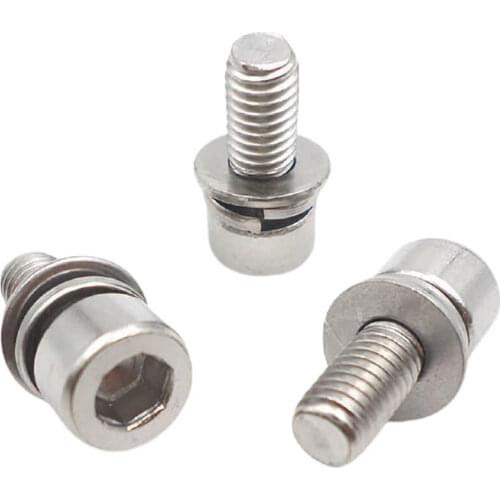 Wkooa SEMS Screws Smooth Head Hex Socket Cap Screws with Washers Pre-installed