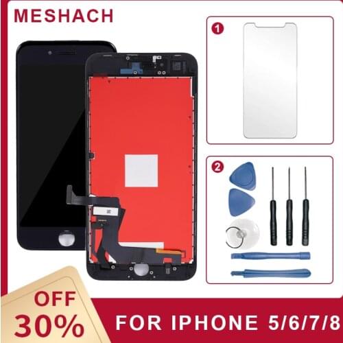 AAA quality LCD Display For iPhone 5 6 7 8 Touch Screen Replacement For iPhone 6S 7P 8P No Dead Pixel+Tempered Glass+Tools