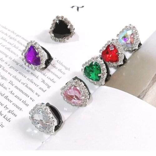 1PCS Shiny Rhinestones Buckle Shoelaces Decoration Shoes Accessories Pearl Love Shiny Rhinestones Kids Women shoe charms design