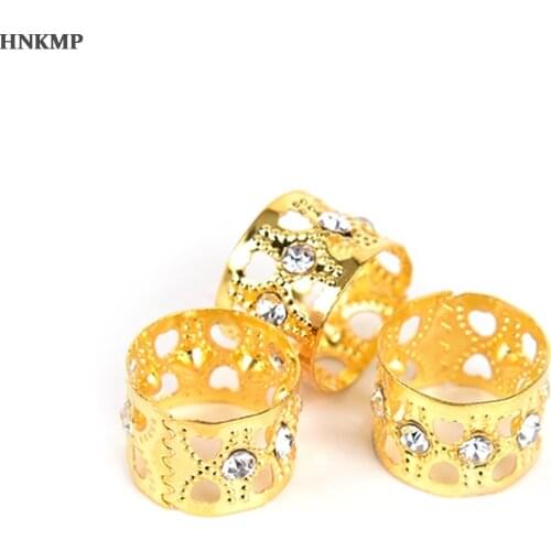 10pcs Rhinestone Hair Dread Braids Dreadlock Beads Adjustable Braid Cuffs Clip Heart Shape Hair Extension Tool Jewelry