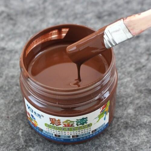 100g Brown Water-based Paint Varnish for Handcrafts,Painting,Wall, Furniture,Chair,Bed,Cabinet,Doors,Fences,Free Brush&Gloves