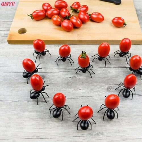 12pcs/set Fruit Fork Reusable Kawaii Cute Creative Ant Fruit Fork Tableware Multiple Use Snack Cake Dessert Forks For Party 5z