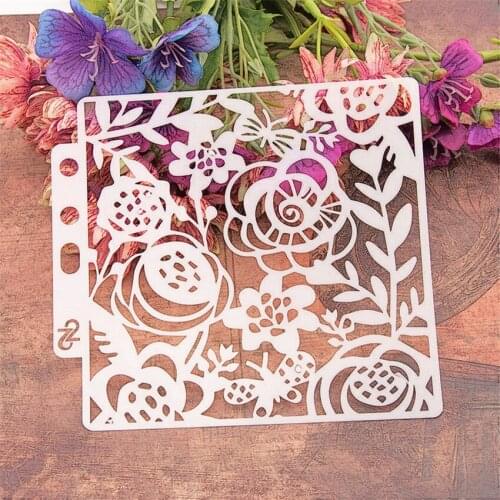 14.1*13 garden pattern scrapbook stencils spray plastic mold shield DIY cake hollow Embellishment printing lace ruler Easter