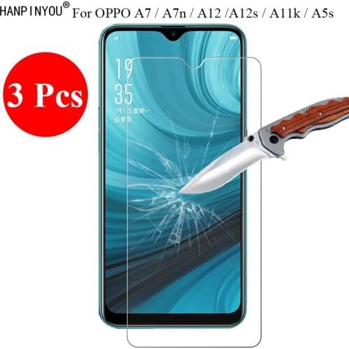 3 Pcs/Lot New 9H 2.5D Tempered Glass Screen Protector For OPPO A7 A7n A12 A12S A11K A5s AX5s Protective Film + Clean Tools